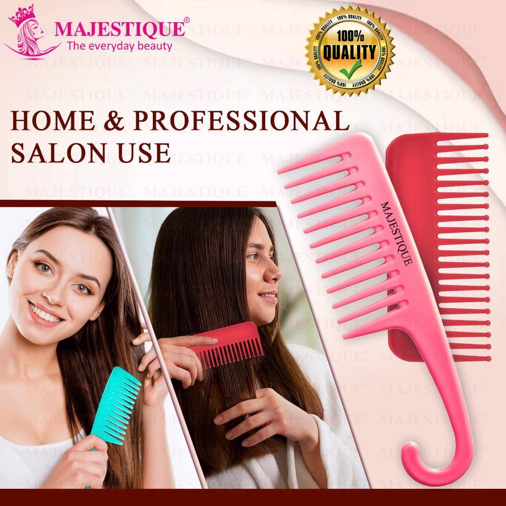 Image 6 of Majestique Detangling Wide Tooth Comb - Set Of 2