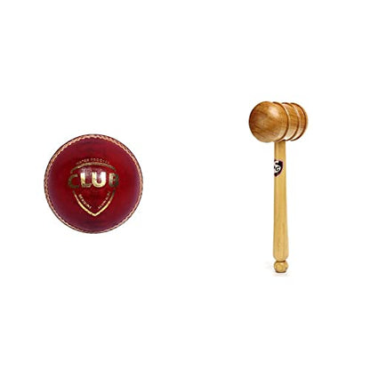 Image 1 of Default Title for the product SG Club Cricket Ball Leather(Red) Standard Size Wooden Mallet