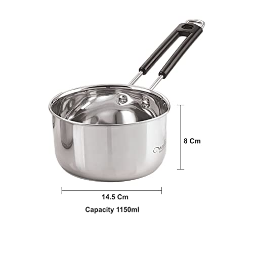 Image 7 of neelam Stainless Steel Sauce Pan, 1150ml, 1 Piece (Silver)