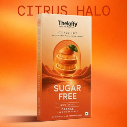 Image 2 of THELOFFY Sugar Free Orange Dark Chocolate 55% Cocoa 100 g