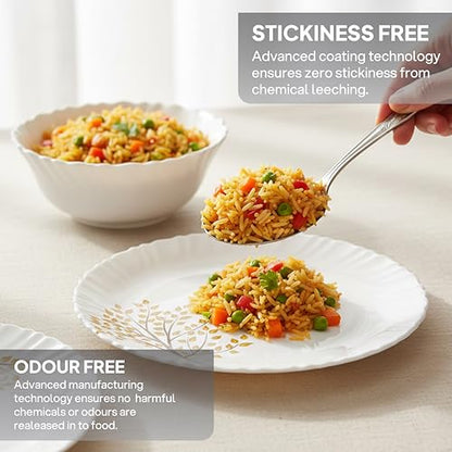 Image 5 of CELLO Tree of Life Dazzle Series Opalware Dinner Set of 18 Pieces for Family of 6