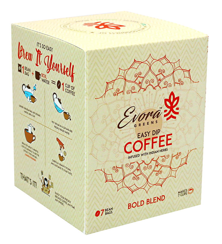 Image 1 of Default Title for the product Evora Greens Easy Dip Coffee Bean Bag (12.5gm Each) Bold Blend