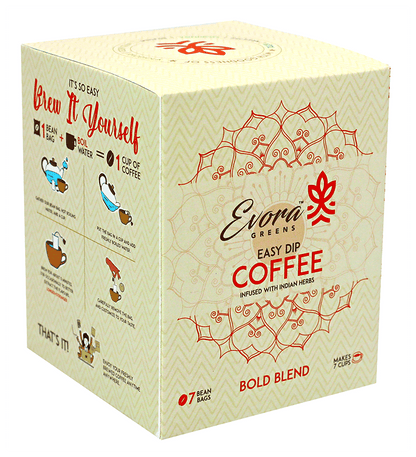 Image 1 of Default Title for the product Evora Greens Easy Dip Coffee Bean Bag (12.5gm Each) Bold Blend