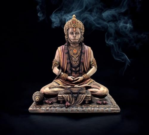 Image 5 of Hanuman Ji Statue | Hindu God Figurine Balaji for Pooja Room, Altar, Gifting | for Home Decor, Office Decor (8 Inch)