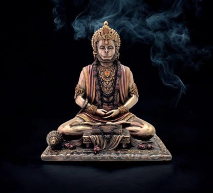 Image 5 of Hanuman Ji Statue | Hindu God Figurine Balaji for Pooja Room, Altar, Gifting | for Home Decor, Office Decor (8 Inch)