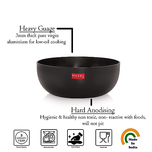 Image 4 of HAZEL Hard Anodized Kadhai Without Handle 2500 ml