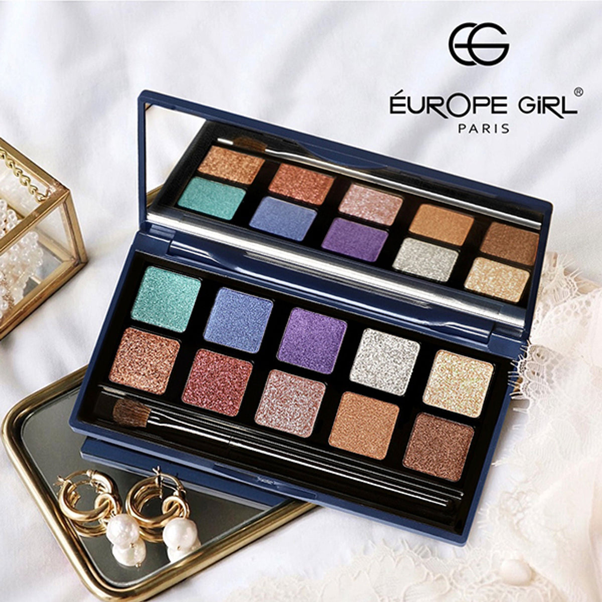Image 5 of Europe Girl 10 Colour Eyeshadow Secret Palette - Rose Petal