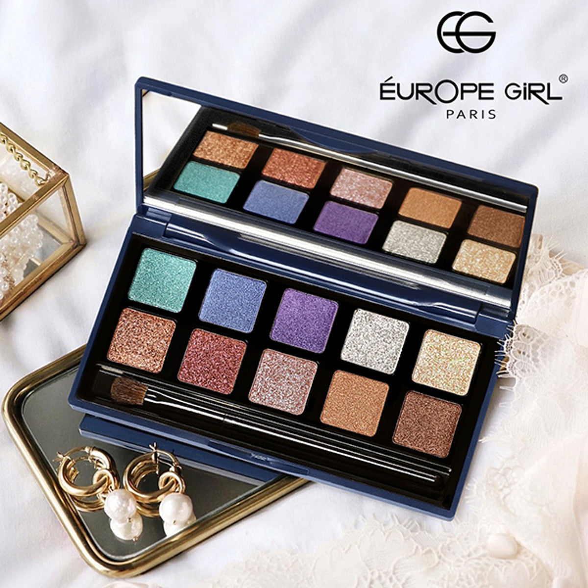 Image 6 of Europe Girl 10 Colour Eyeshadow Secret Palette - Rose Petal