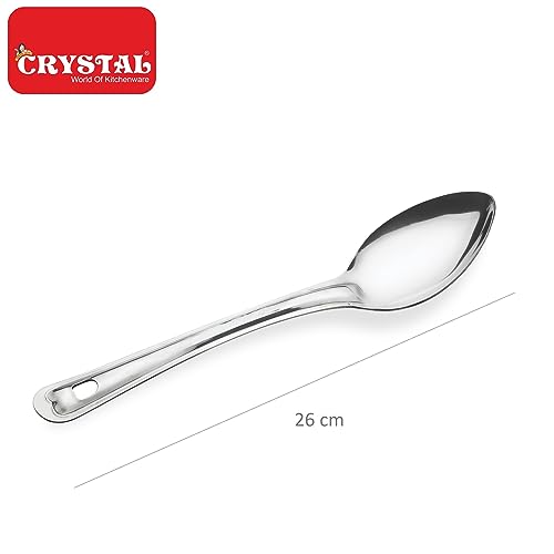 Image 3 of Crystal Stainless Steel Basting Serving Spoon, Silver