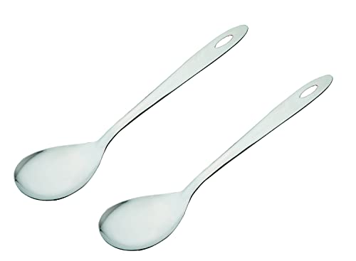 Image 1 of Default Title for the product SIGNORA WARE Kitchen Tools Stainless Steel Heavy Gauge Prima Solid Oval Spoon No.2 Set of 2 (Size 21.7 cm)