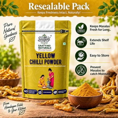 Image 9 of SAATYAKI NATURALS Organic Himalayan Yellow Chilli Powder