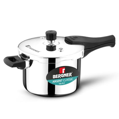 Image 4 of 5.5 Litres for the product Bergner Argent Classic Triply Stainless Steel Pressure Cooker