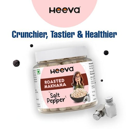 Image 4 of Heeva Roasted Makhana Foxnut Salt n Pepper Flavour 100g Pack of 4
