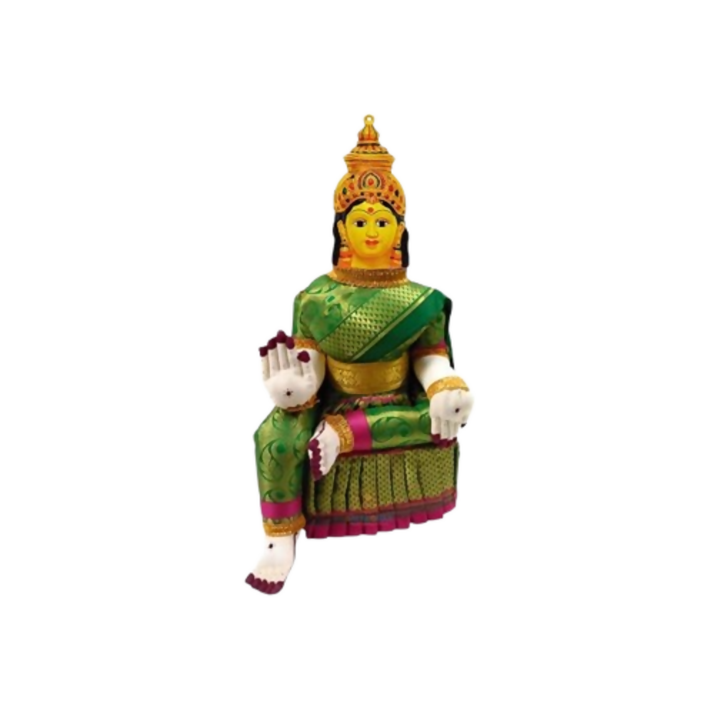 Image 1 of 12 Inch for the product SRI YAGNAA Metal Varalakshmi Doll With Face - Multicolor