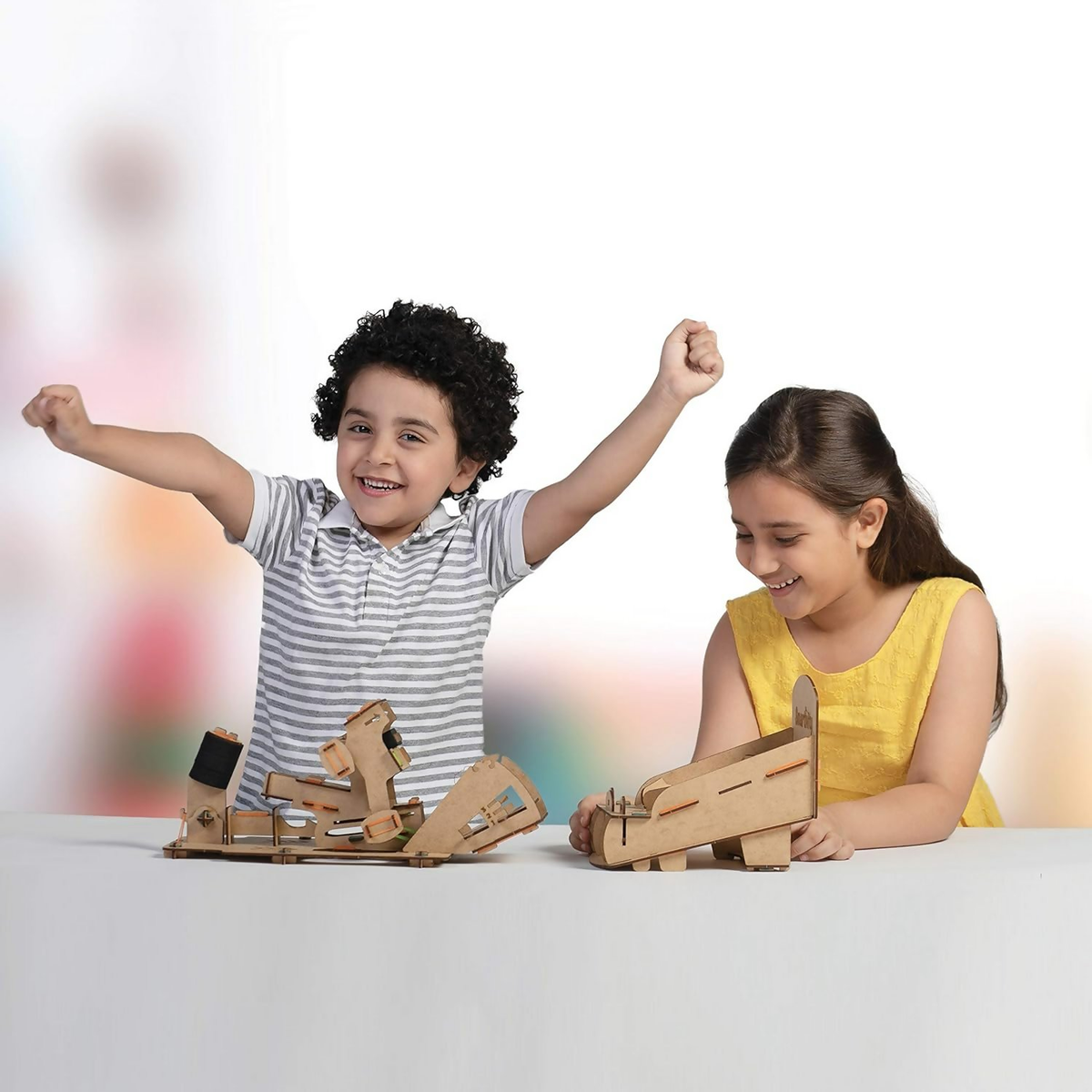 Image 3 of Smartivity Hot Shot Marble 3D Wooden Model Engineering STEM Learning Toy For Kids Ages 6 and Up includes Rubber Bands, Marbles