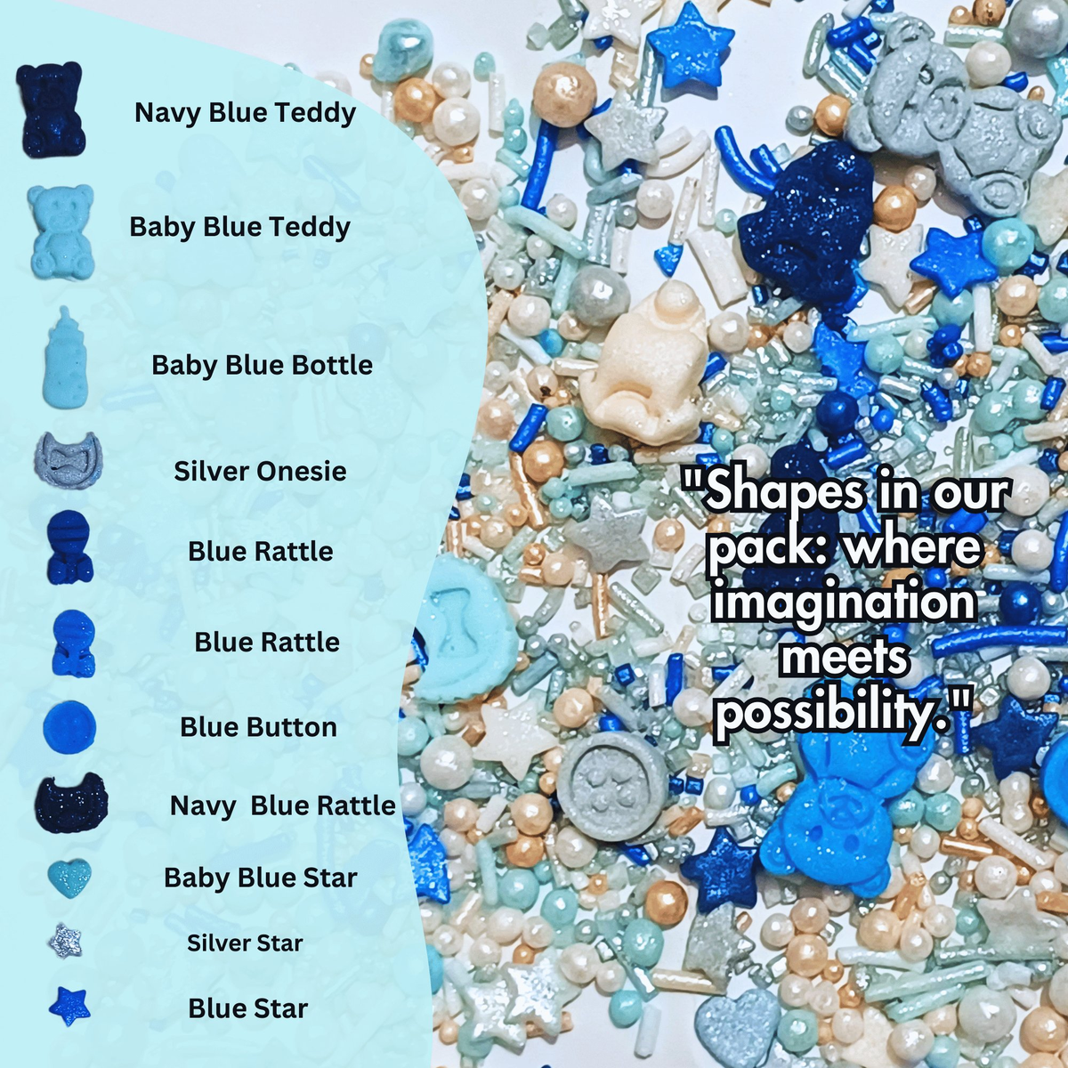 Image 7 of Confect Boys Baby Shower Sprinkles | Edible Sprinkles Assorted