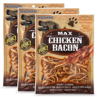 Image 6 of BBQ / 130 g (Pack of 3) for the product Foodie Puppies Dogaholic Chicken Bacon Treats for Dogs