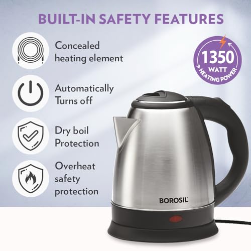 Image 4 of Borosil 1.5 L Stainless Steel Electric Kettle