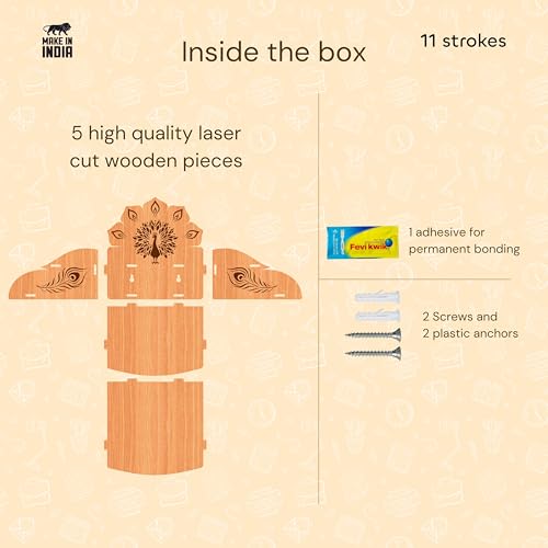 Image 6 of 11 Strokes Vidyut Wooden Pooja Mandir for Home Small Size