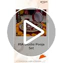 Image 2 of RIA Studio Karva Chauth Pooja Thali Set - Kundan Decorated Stainless Steel 6-Pieces (12 Inch)