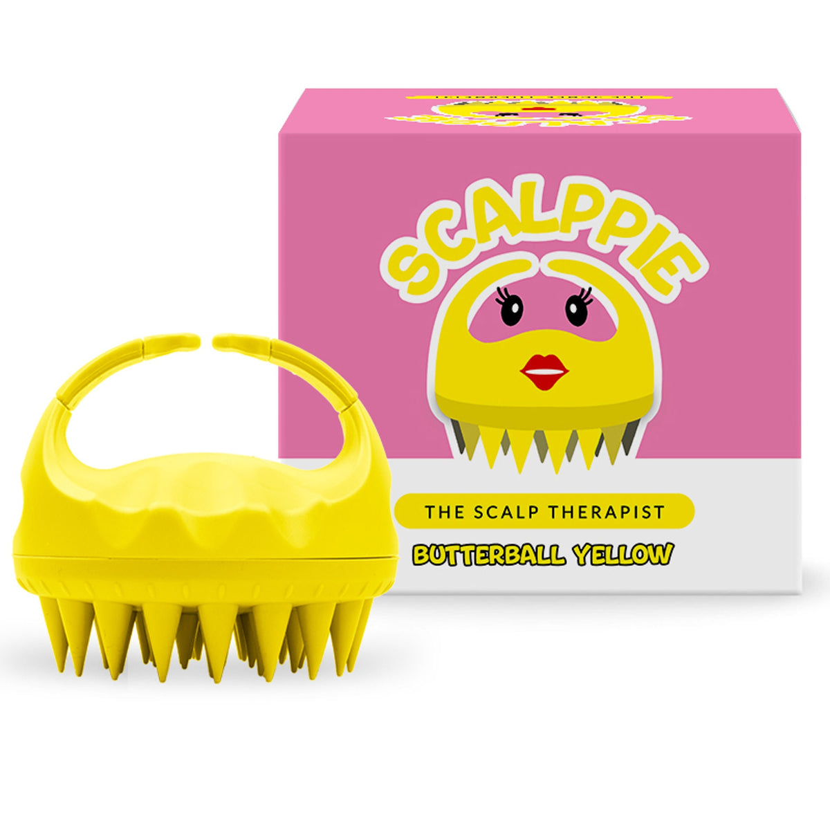 Image 1 of 1 pcs / Pack of 1 for the product Scalppie Silicon Hair Scalp Massager & Shampoo Brush Scrub For Hair Growth & Anti Dandruff - Yellow