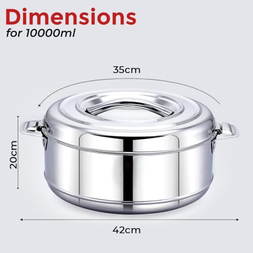Image 4 of AVIAS Astra Stainless Steel Double Wall Insulated Hot Pot/Casserole, 10L