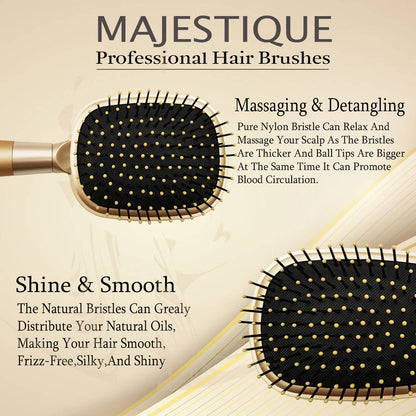 Image 3 of Majestique Golden Paddle Hair Brush Refresh and Extend