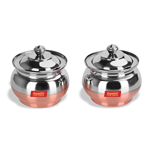 Image 1 of Default Title for the product Sumeet Stainless Steel Traditional Ghee Pot 300ml - 2 Piece