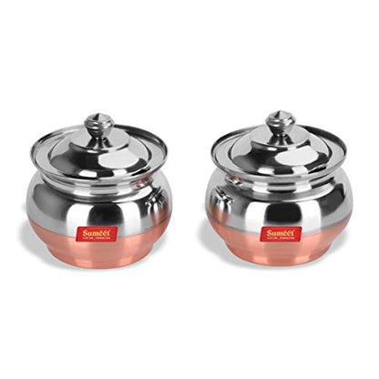 Image 1 of Default Title for the product Sumeet Stainless Steel Traditional Ghee Pot 300ml - 2 Piece