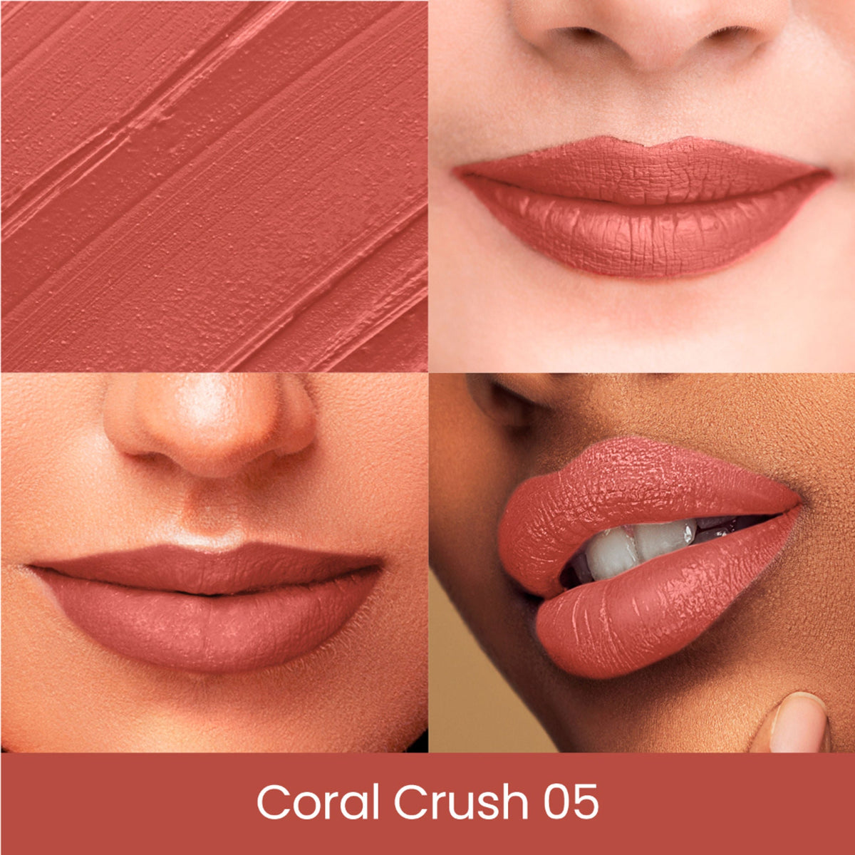 Image 7 of Swiss Beauty Pure Creamy Matte Lipstick - 05 Coral Crush