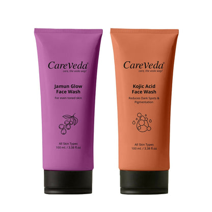 Image 1 of Pack of 1 for the product CareVeda Skin Glow Combo Set of 2 – Jamun Glow & Kojic Acid Face Wash All Skin Types
