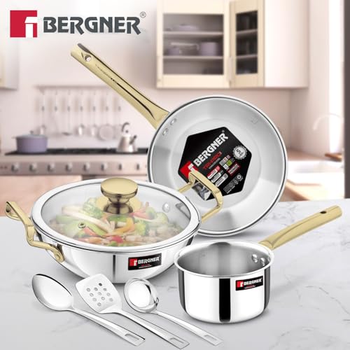Image 2 of BERGNER TriPro Triply Stainless Steel Cookware Set 7 Pcs