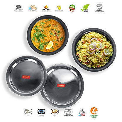 Image 8 of Sumeet 3mm Thick Hard Anodized Large Aluminium Tope Set with S. S. Lid