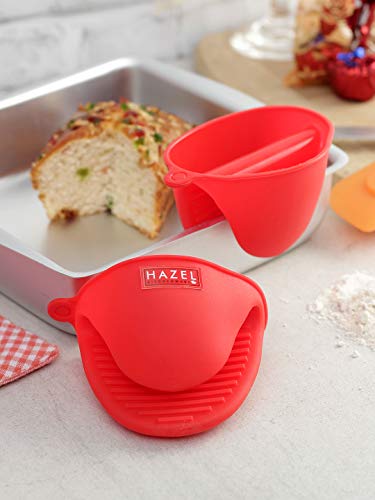 Image 1 of Default Title for the product HAZEL Silicone Pinch Grip Mitts Microwave Oven Heat Resistant Gripper Kitchen Pot Holder, Red