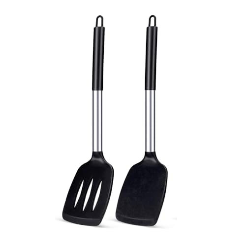 Image 2 of BLACK for the product Carrot Silicone Spatula Turner Set