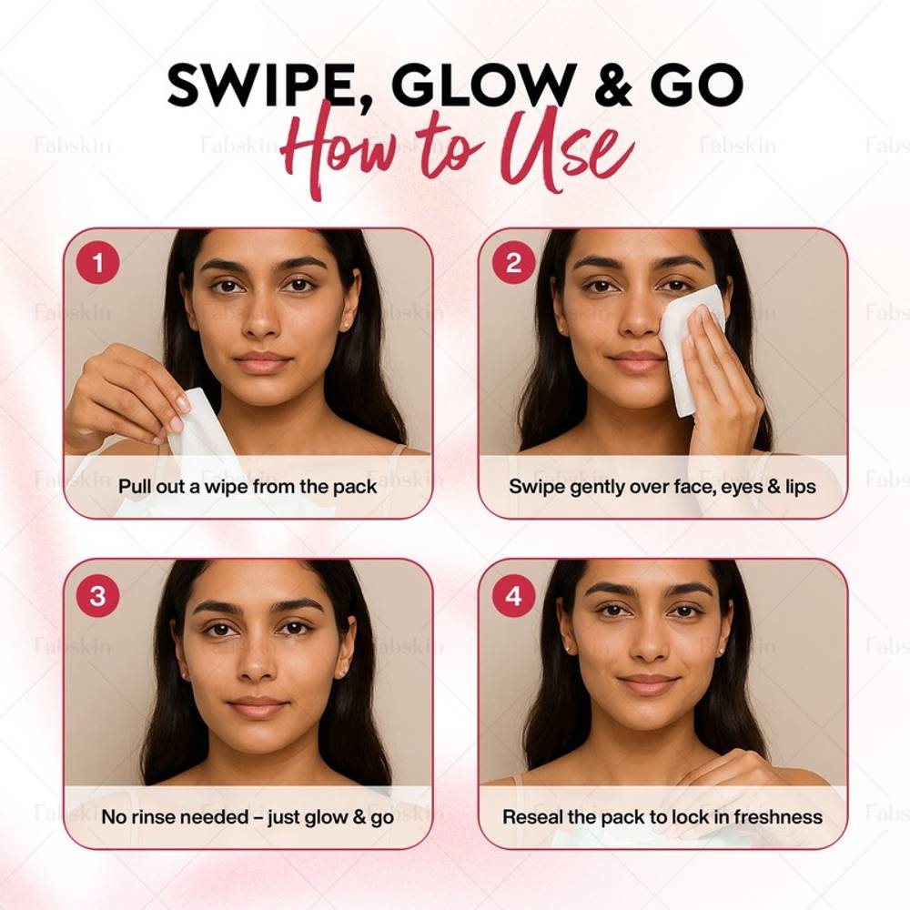 Image 5 of Fabskin Makeup Remover Wet Wipes For Face Cleaning For Women