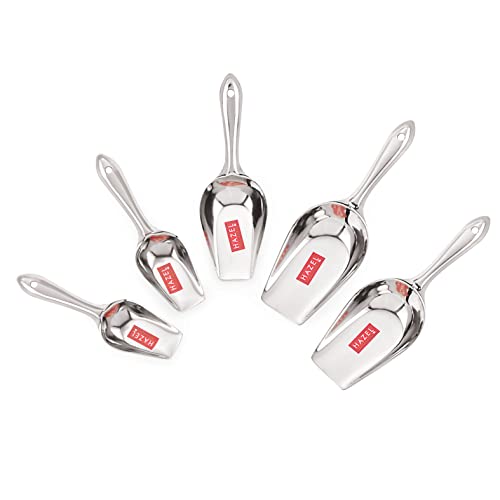 Image 7 of 5 / Extra Small, Small, Medium, Large, Extra Large for the product HAZEL Stainless Steel Grocery Scoop