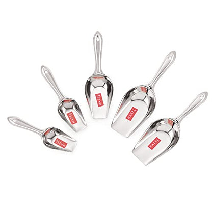 Image 7 of 5 / Extra Small, Small, Medium, Large, Extra Large for the product HAZEL Stainless Steel Grocery Scoop