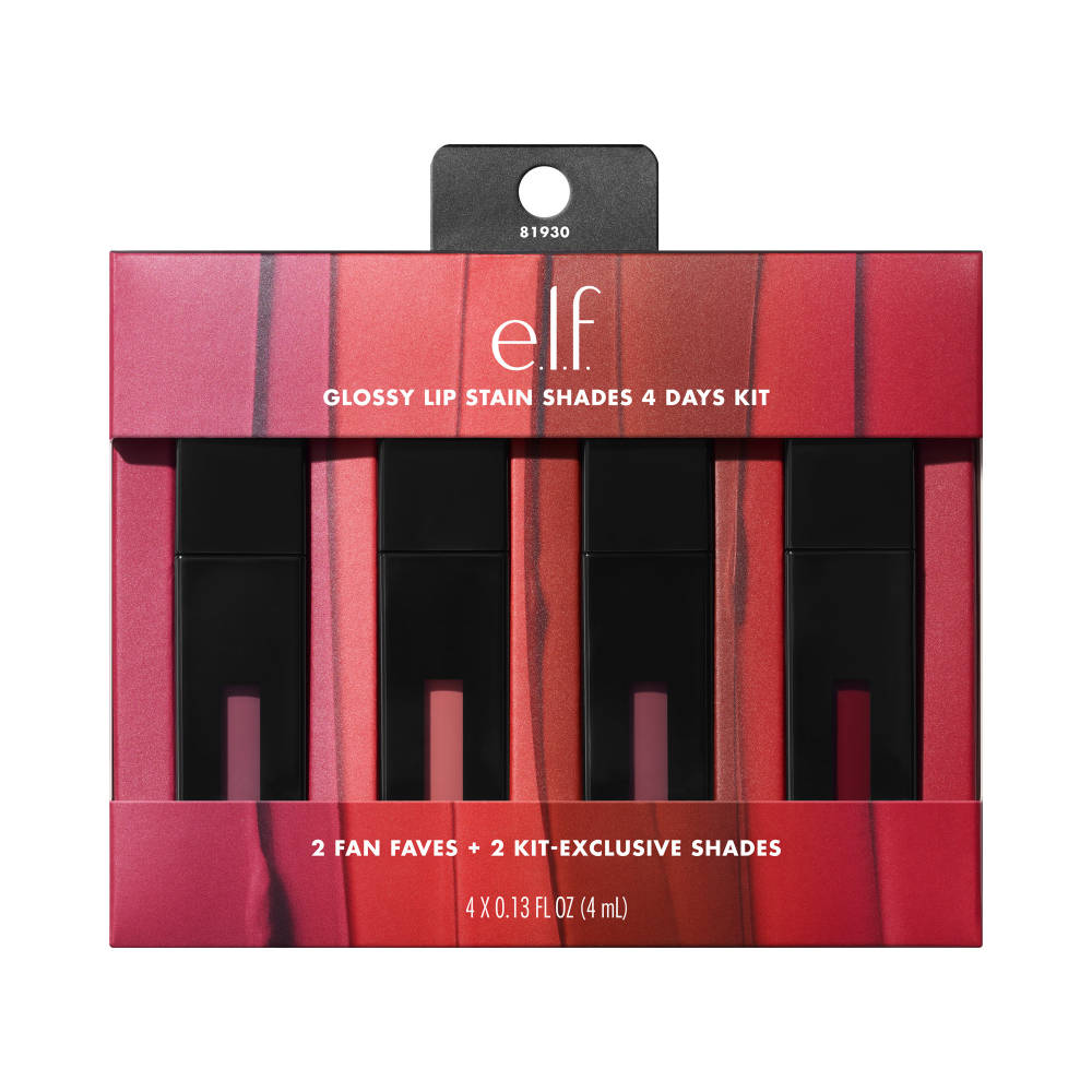 Image 1 of 4ml for the product e.l.f. Cosmetics Glossy Lip Stain Shades 4 Days Kit