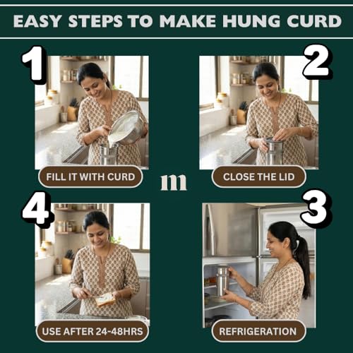 Image 4 of MARU Stainless Steel Multipurpose Greek Yogurt and Hung Curd Maker