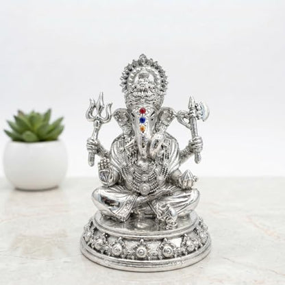 Image 4 of Dev Aastha Silver Plated Ganesh Idol 3 Inch with Gift Box