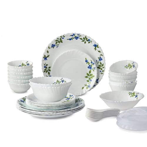 Image 3 of Cello Opalware Dazzle Series Moon Rose 35 Piece Dinner Set