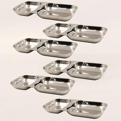 Image 5 of Pack of 6 for the product Spillbox Stainless Steel Plate