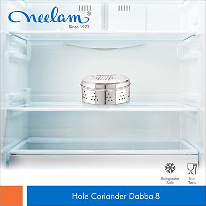 Image 8 of neelam Stainless Steel Coriander Dabbas with Air Ventilation