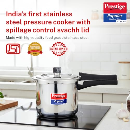 Image 3 of Prestige Stainless Steel Popular Svachh Outerlid Pressure Cooker 3 Litre