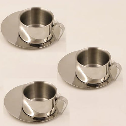 Image 3 of Pack of 3 for the product Spillbox Stainless Steel Cup and Saucer