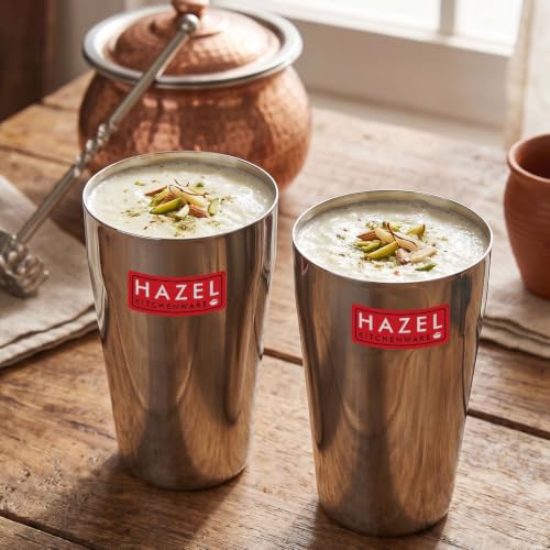 Image 1 of Set of 2 / Lassi Glass, 750 ML for the product HAZEL Stainless Steel Glasses