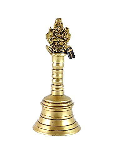 Image 3 of Two Moustaches 5 Inches 100% Pure Brass Pooja Hand Bell, Ghanti For Puja, Ghanti ,Pack Of 1