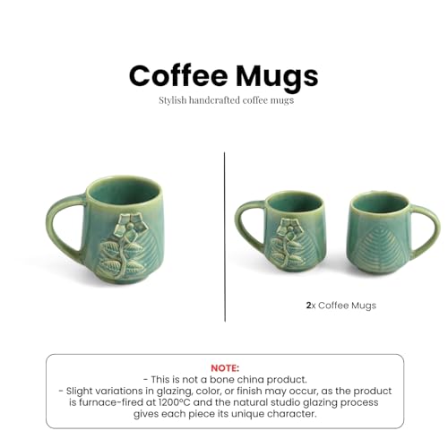 Image 6 of ExclusiveLane Sage Serenity Ceramic Coffee Mug Set of 2 330 ml