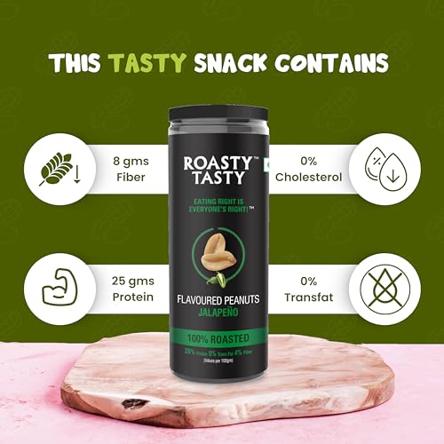Image 5 of Roasty Tasty Premium Jalapeno Flavour Roasted Peanuts Pack of 2 (150g each)